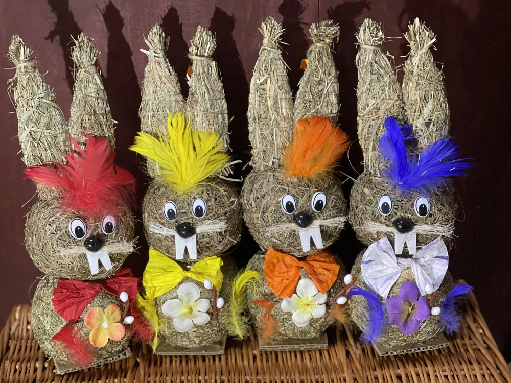 Veľkonočný zajac slamený 32 cm