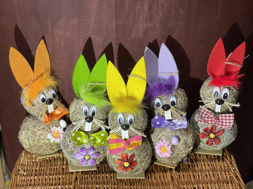 Veľkonočný zajac slamený 27 cm