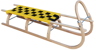 Drevené sánky SULOV 125 cm žlto-čierne